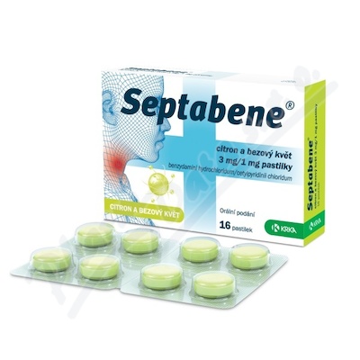 Septabene citron a bezový květ 3mg/1mg pas.16