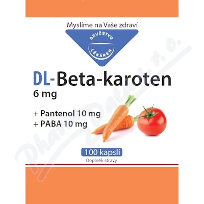 DL-Beta-karoten 6mg + Pantenol + PABA cps.100