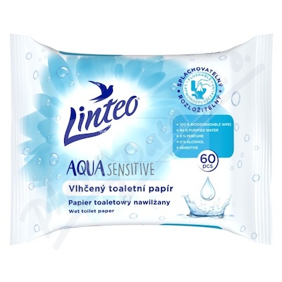 Vlhčený toaletní papír LINTEO Aqua Sensitive 60ks