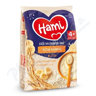 Hami Ml.kaše na dobrou noc rýžová banán 210g 4M+