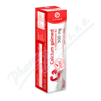 Calcium s vitamínem B2 500mg eff.tbl.20 Galmed