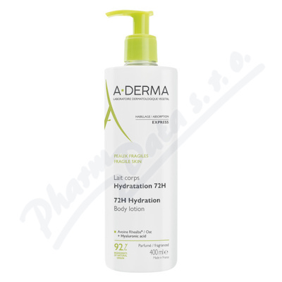 A-DERMA Tělové mléko 72h hydratace 400ml