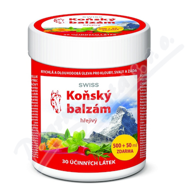 Koňský balzám SWISS hřejivý 500 + 50 ml