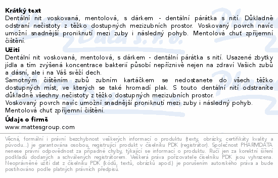 Robi-Dental dentální nit voskovaná mentolová 50m