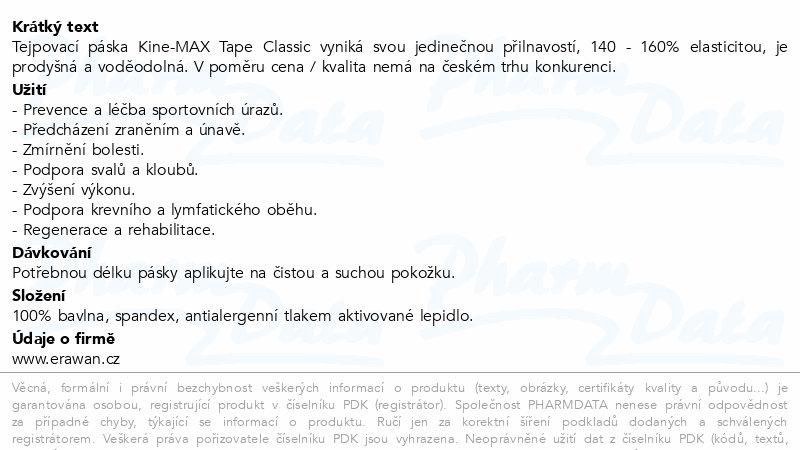 Kine-MAX Classic kinesiology tape růžová 5cmx5m