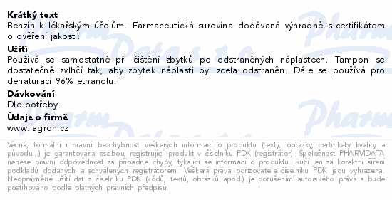 Benzinum 500ml/330g Fagron