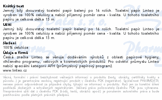 Linteo Toaletní papír CLASSIC 2vrstvý 16rolí