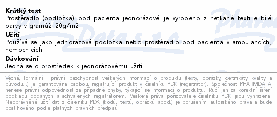 Prostěr.-podl.jednor.100x220cm netk.text.Steriwund