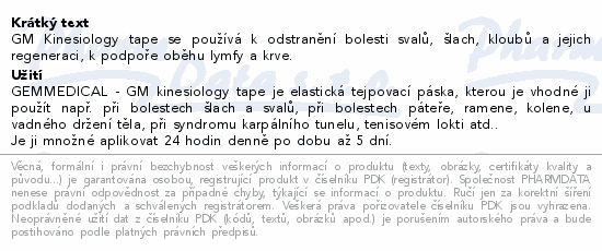 GemMedical kinesiology tape 5cmx5m tělový