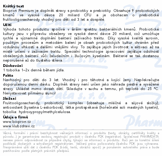Biopron Premium probiotika a prebiotika tob.60
