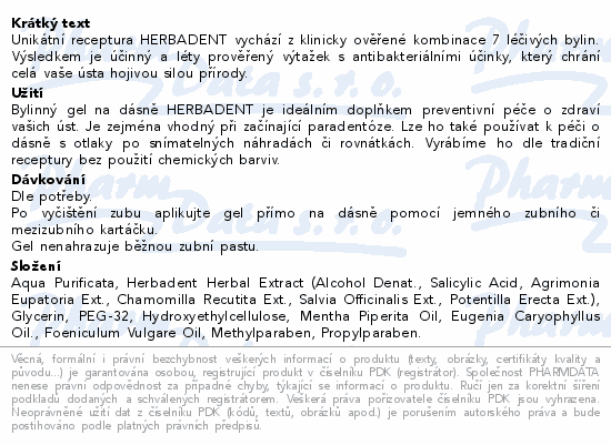 HERBADENT ORIGINAL bylinný gel na dásně 25g