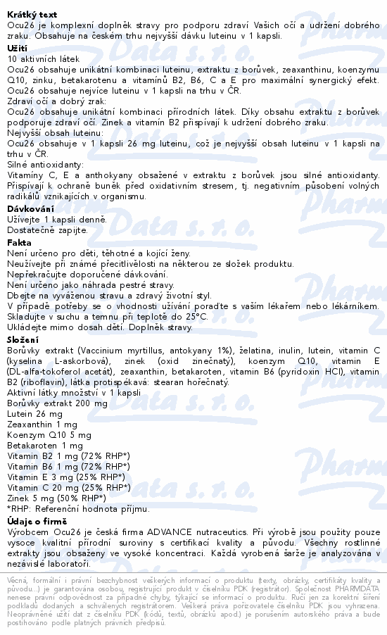 ADVANCE Ocu26 oči a zrak cps.60