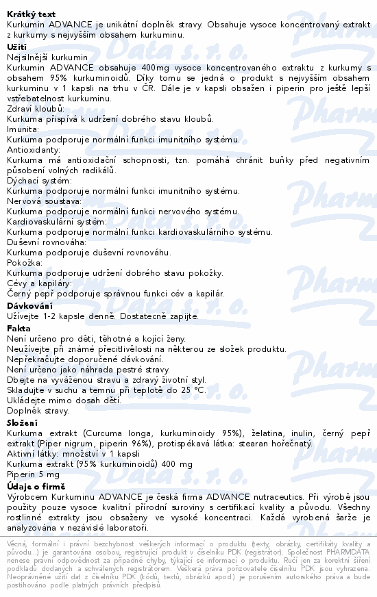 ADVANCE Kurkumin 400mg cps.60