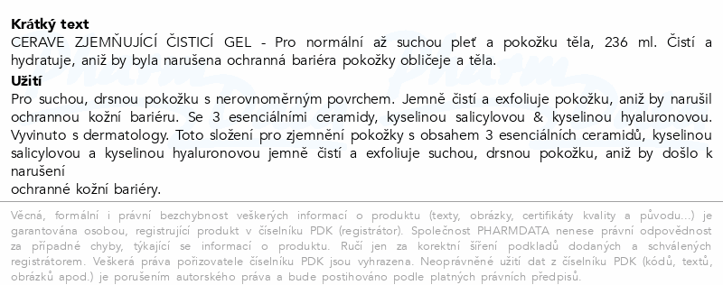 CeraVe SA Zjemňující čisticí gel 236ml