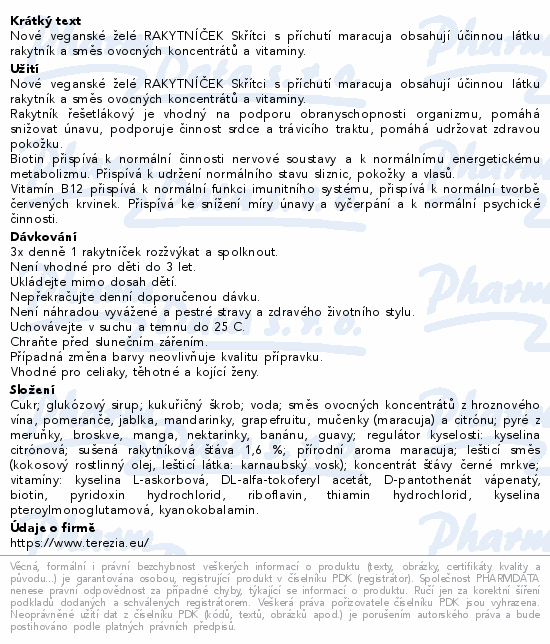 RAKYTNÍČEK veganské želé MARACUJA 90ks