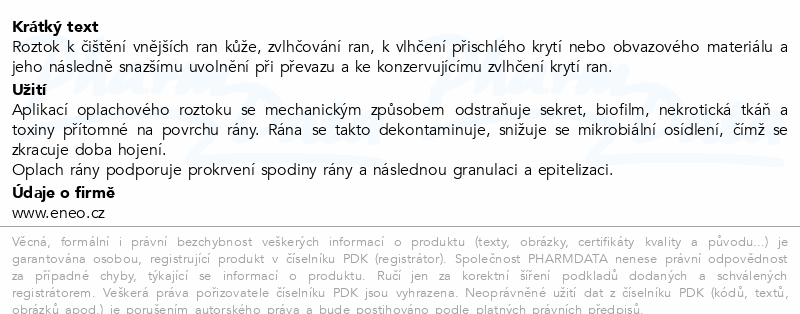 Neocide roztok na oplach ran 500ml ENEO