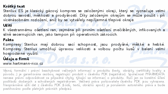Gáza kompr.nest.Sterilux ES 7.5x7.5cm 17vl8v 100ks