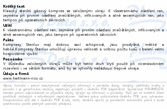 Sterilux ES Gáza kompr.ster.7.5x7.5cm 8vrs.2x25ks