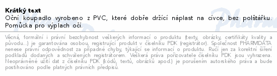 Oční koupadlo PVC