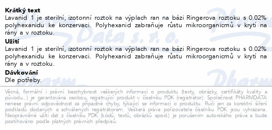 Lavanid 1 Ringer.roztok s 0.02% polyhexan.1x1000ml