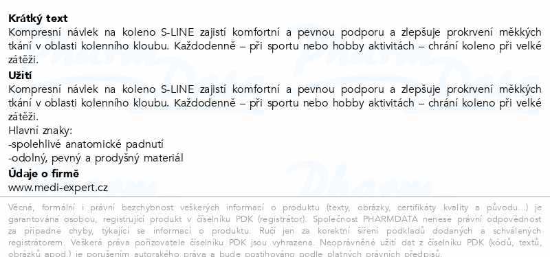 MAXIS S-line kompresní návlek koleno vel.4 tělová