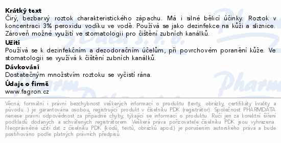 Hydrogenii peroxidum 3% 1000g Fagron