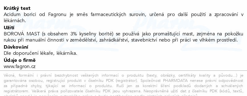 Acidi borici unguentum 3% 1000g Fagron