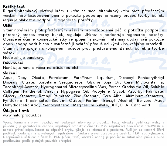 Rugard sada vitamin.krém 100ml+krém na ruce 50ml
