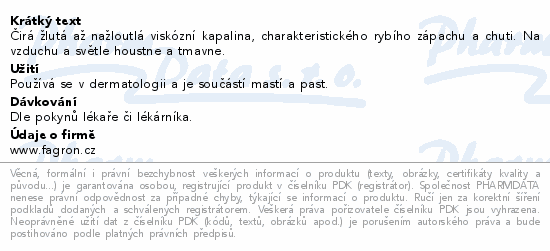 Jecoris aselli oleum (Typus A) 920g Fagron