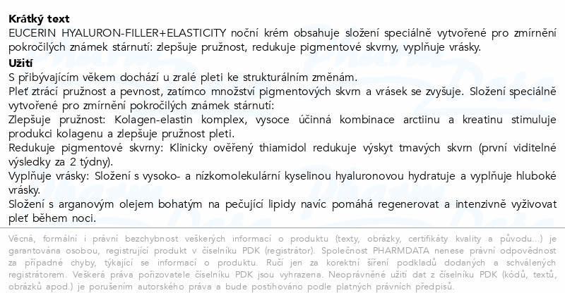 Eucerin Hyaluron-Filler+Elasticity noční krém 50ml