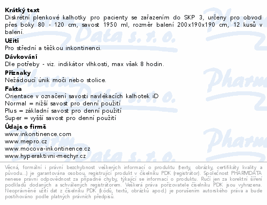 iD Pants Super M 12ks