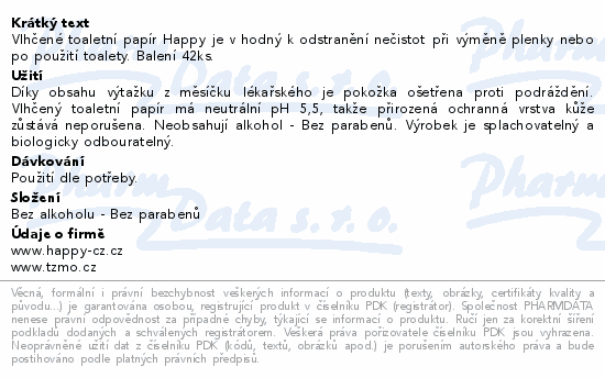 Happy vlhčený toaletní papír měsíček 42ks
