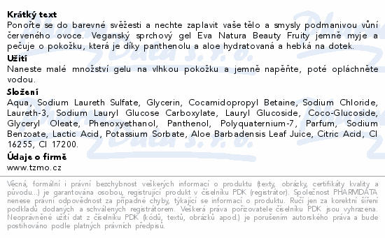 Eva Natura beauty fruity sprchový gel red 400ml