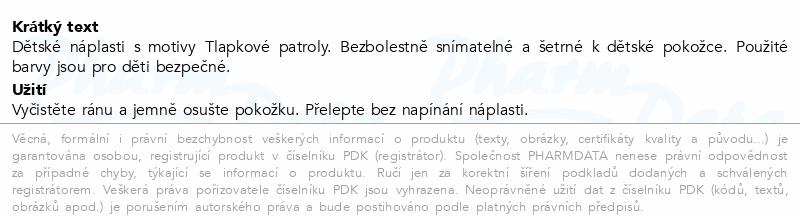 Hansaplast Kids náplast Tlapková patrola 20ks