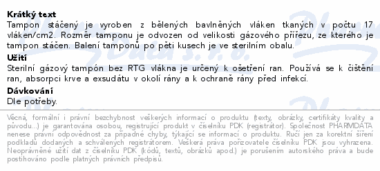 LINON S tampon sterilní stáčený 15/15cm 5ks