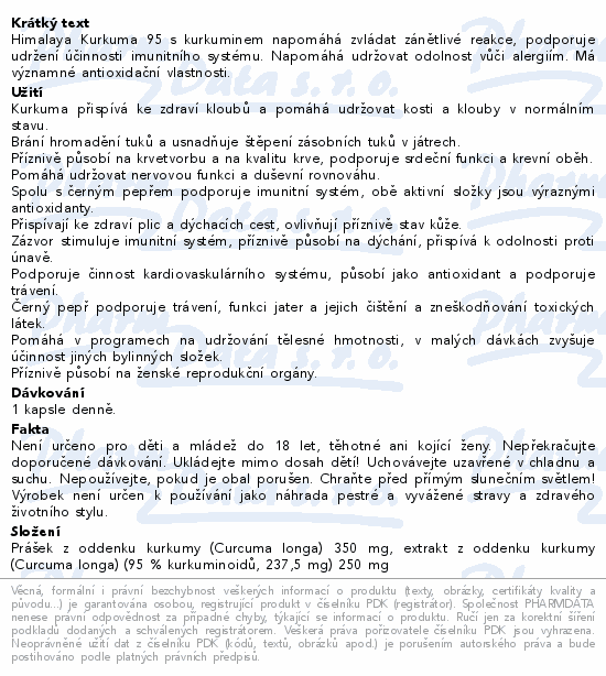 Himalaya Organic Tumeric 95 cps.60