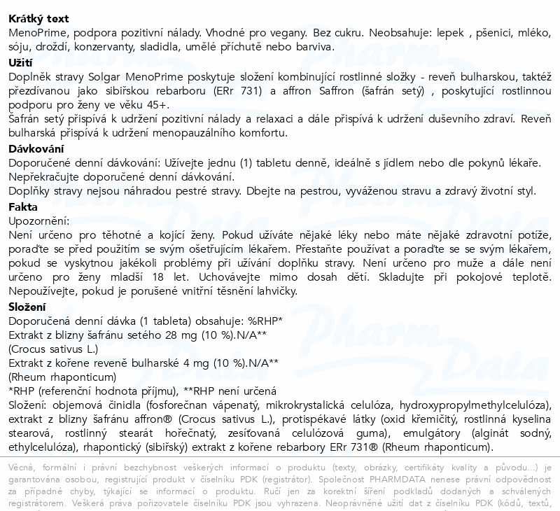 Solgar MenoPrime tbl.30