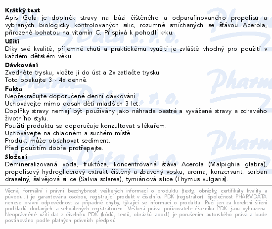 Apis Gola ústní sprej 20ml Pharmalife