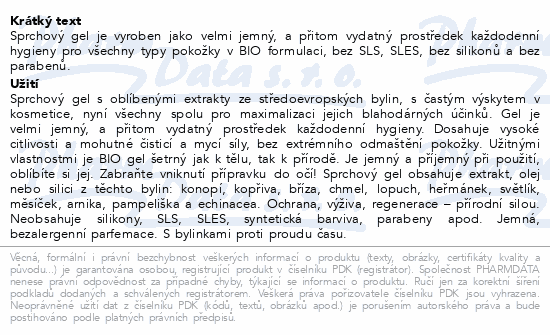 BIO BIONE Bylinný elixír regenerač.sprch.gel 260ml