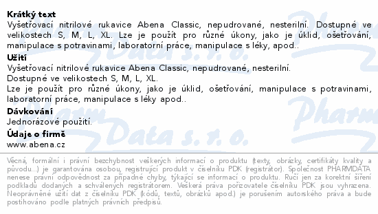 ABENA Rukavice vyš.Nitril Clas.XL nepud.modré 30ks