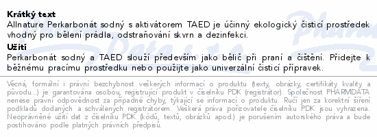 Allnature Perkarbonát sodný+TAED 1000g