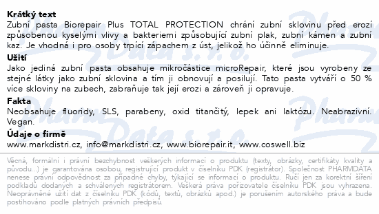 Biorepair Plus zubní pasta Total Protection 75ml