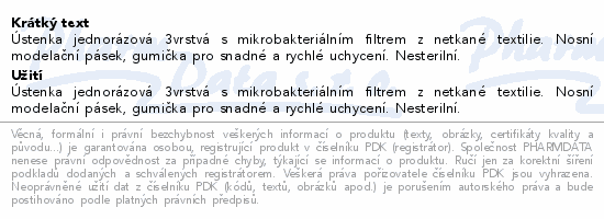Ústenka chirurgická s gumičk.nester.50ks Steriwund