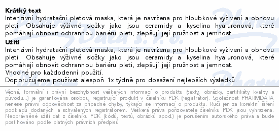 Biodance kolagenová hydratační pleťová maska 34g