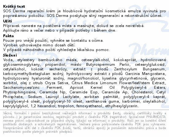 Oncos SOS Derma reparační krém 30ml