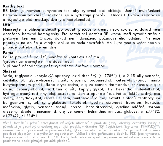 Oncos BB krém odstín 01 40ml