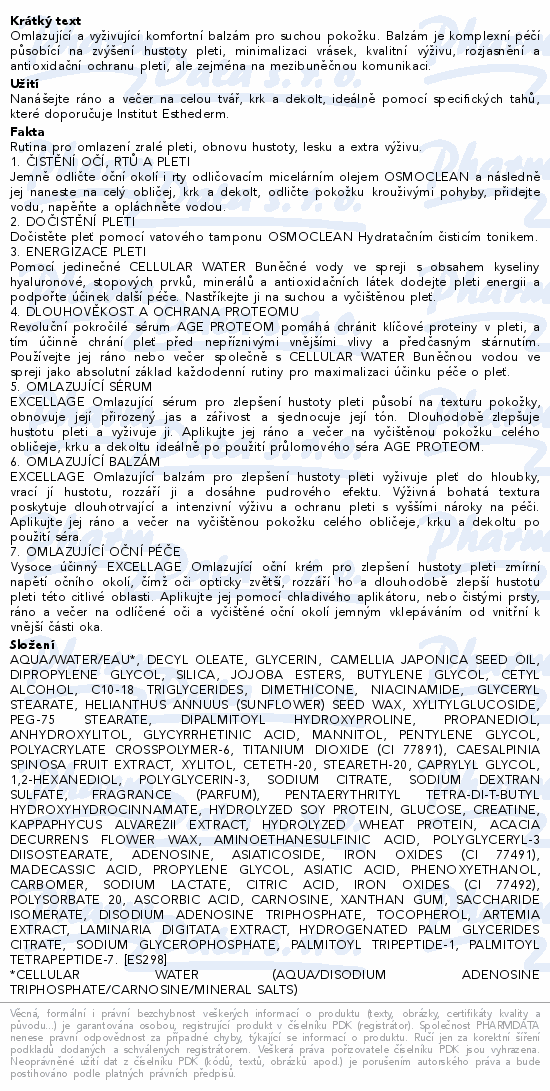 ESTHEDERM Excellage krémový balzám suchá pleť 50ml