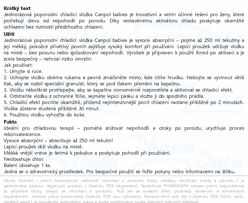 Canpol babies Jednor.poporodní chladicí vložka 1ks