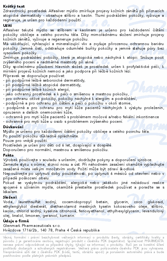 Alfasilver tekuté mýdlo 150ml