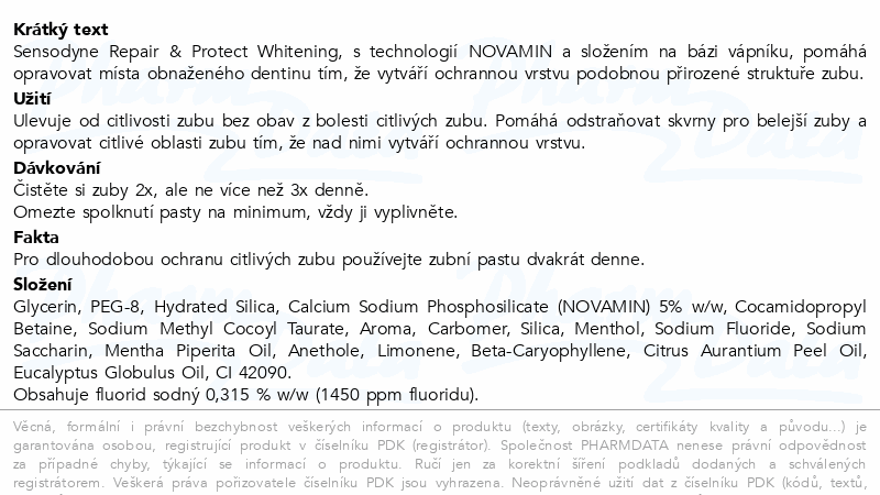 Sensodyne Repair&Protect Whitening zub.pasta 75ml